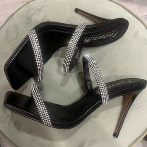 Elegant Black Rhinestone Heels